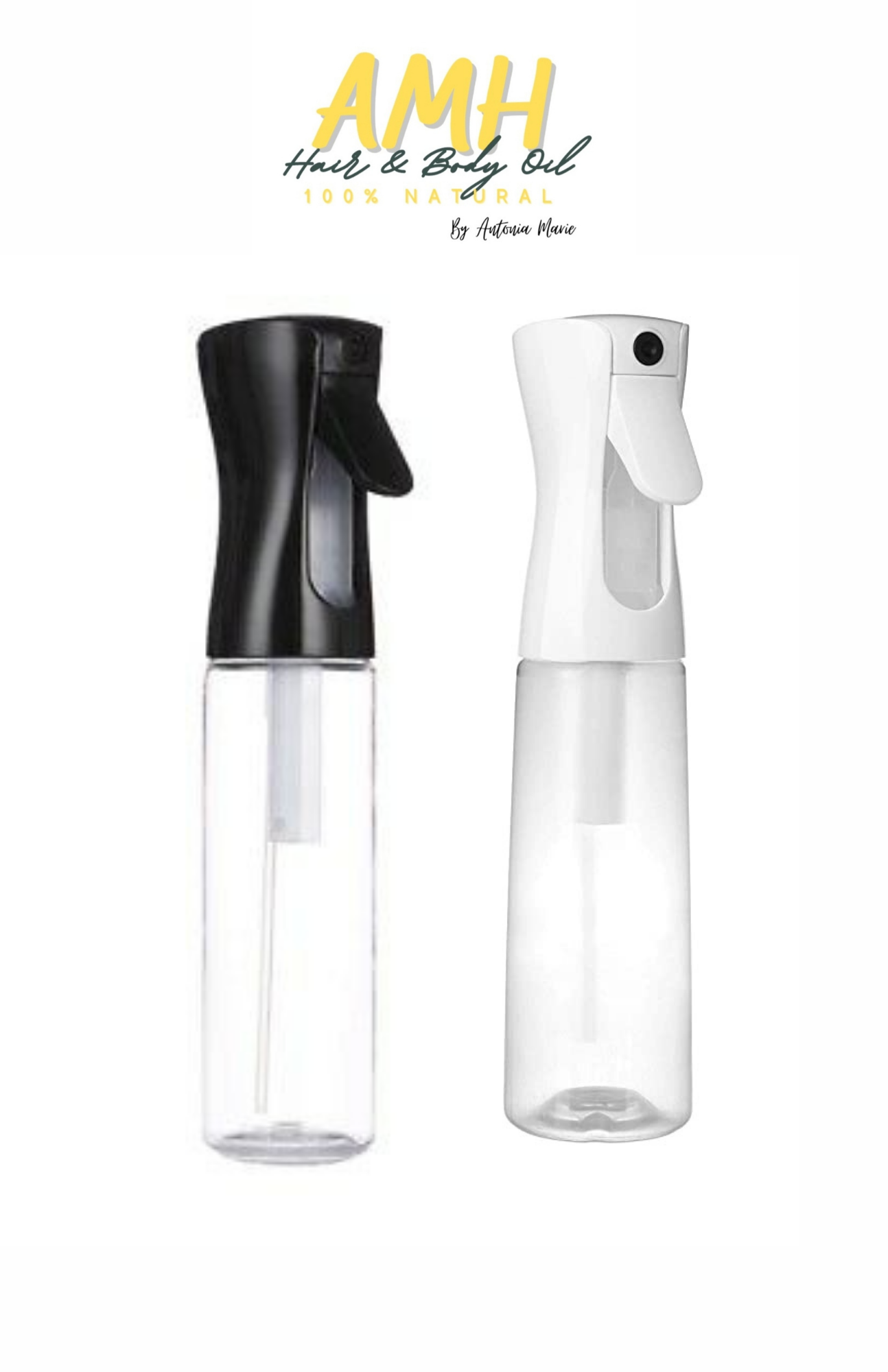 Continuous Mist Spray Bottle 10oz ~ Black/White